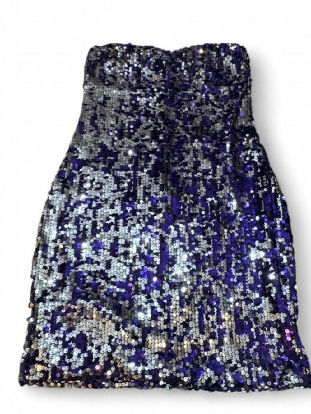 Sequined strapless mini dress